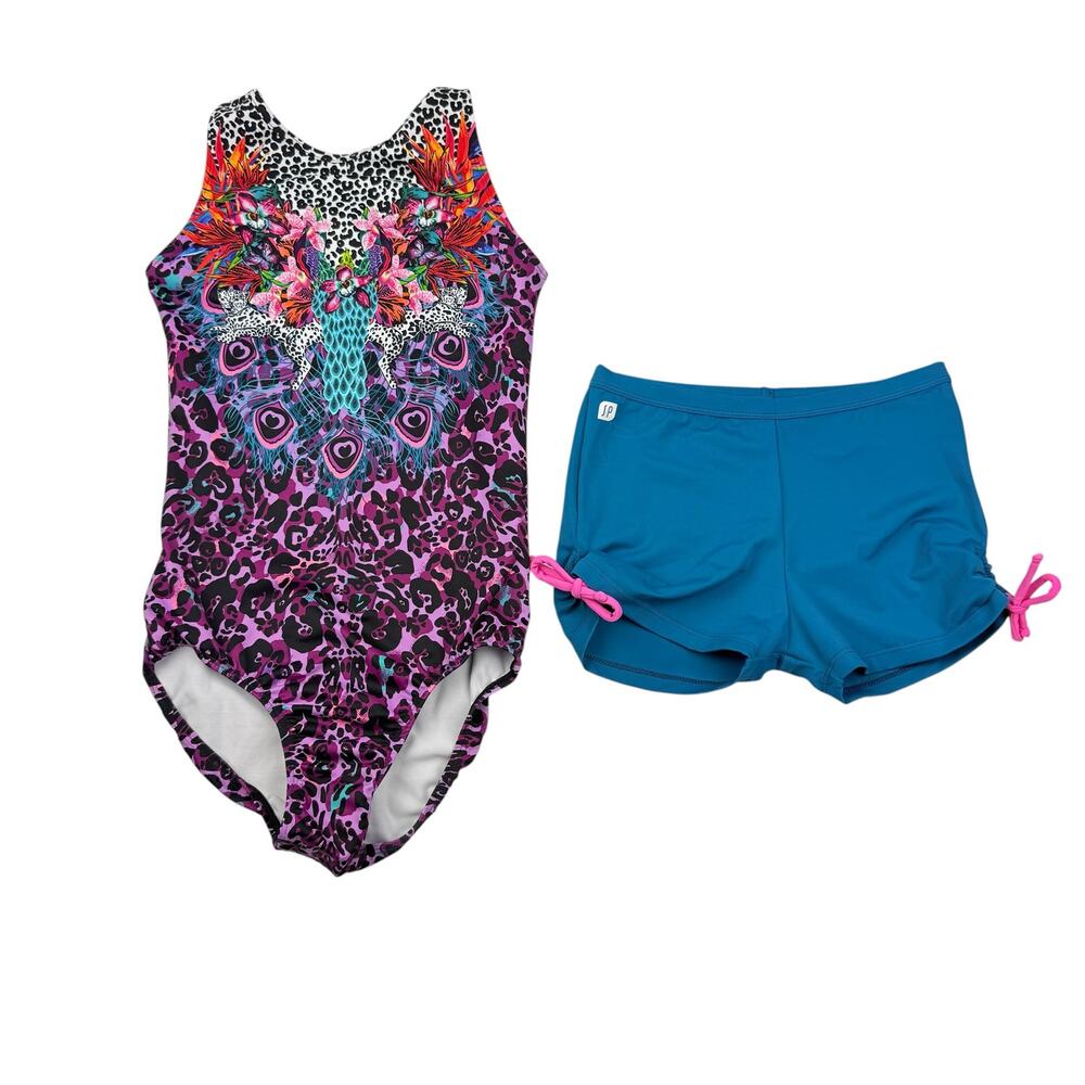 Sylvia P Gymnastics Instinct Leotard & Shorts Set, XS